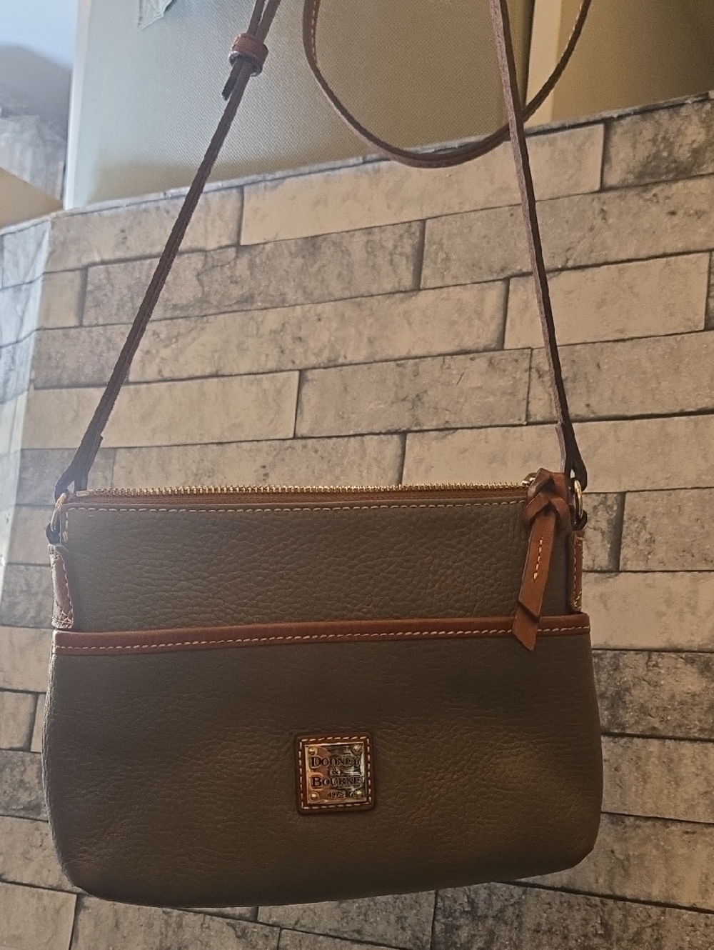 Dooney & Bourke Pebble Grain Ginger Crossbody in the color Elephant